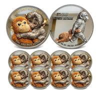 Emotional Support Monkey Coin, Punch Monkey Challenge Coin, Inspirational Challenge Coin with ”It's Okay to Not Be Okay Token“, Punch Monkey Pocket Coin Gift for Mental Friendship (8pcs)
