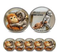 Emotional Support Monkey Coin, Punch Monkey Challenge Coin, Inspirational Challenge Coin with ”It's Okay to Not Be Okay Token“, Punch Monkey Pocket Coin Gift for Mental Friendship (5pcs)
