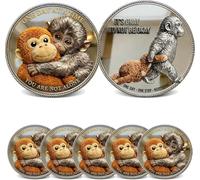 Emotional Support Monkey Coin, Punch Monkey Challenge Coin, It's Okay to Not Be Okay Token, Double-Sided Collectible Animals Lovers Token, Inspirational Encouragement Gift for Family, Friends (5 Pcs)