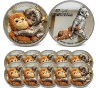 Emotional Support Monkey Coin, Punch Monkey Challenge Coin, It's Okay to Not Be Okay Token, Double-Sided Collectible Animals Lovers Token, Inspirational Encouragement Gift for Family, Friends (10 Pcs)