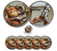 Emotional Support Monkey Coin, Punch Monkey Challenge Coin, It's Okay to Not Be Okay Token, Inspirational Punch Monkey Pocket Coin Gift for Mental Friendship (5pcs)