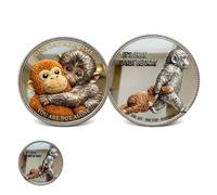 Emotional Support Monkey Coin, Punch Monkey Challenge Coin, with “One Day at a Time You are Not Alone”, Inspirational Encouragement Gift for Mental Friendship, Anxiety Comfort (1pc)