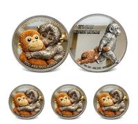 Emotional Support Monkey Coin, Punch Monkey Challenge Coin, with “One Day at a Time You are Not Alone”, Inspirational Encouragement Gift for Mental Friendship, Anxiety Comfort (3pcs)