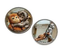 Emotional Support Monkey Coin Punch Monkey Challenge Pocket Coin Double-Sided Inspirational Token with "One Day at a Time" & "It's Okay to Not Be Okay", Mental Health Encouragement Gift
