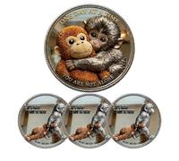 Emotional Support Monkey Coin, Punch Monkey Commemorative Challenge Coin, It's Okay to Not Be Okay Token, Inspirational Punch Monkey Pocket Coin (3pcs)