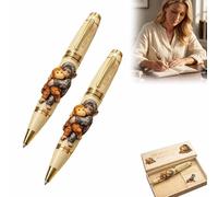 Emotional Support Monkey Pen Set, Flat Monkeys Hug Friend Commemorative Pen, Inspirational Punch Monkey Pocket Pens for Friends, Family, Anxiety & Tough Days (2pcs)