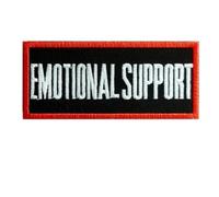 Emotional Support Patches Red Border, Hook and Loop Tactical Embroidered Patches, High Visibility Working Dog Patches for Vest Harnesses Collars Leashes