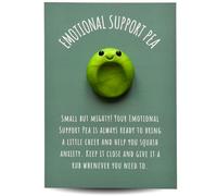 Emotional Support Pea | Charming Handmade Worry Stone Age 5+, Cute Pocket Hug Gift | Anxiety Relief for Kids & Adults | Crafted in the UK - Mental Health Gifts to Bring Peace & Joy (Pea Green)