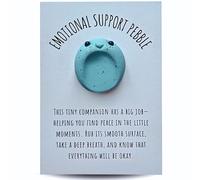 Emotional Support Pebble | Charming Handmade Worry Stone, Cute Pocket Hug Gift | Anxiety Relief for Kids & Adults | Lovingly Crafted in the UK - Mental Health Gifts to Bring Peace - Turquoise