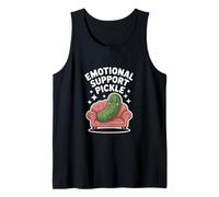 Emotional Support Pickle Cute Couch Cartoon Humor Tank Top