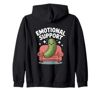 Emotional Support Pickle Cute Kawaii Meme Couch Humor Zip Hoodie