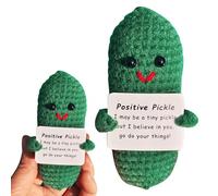 Emotional Support Pickle - Funny Mini Knitted Doll With Positive Card, Good Luck Gifts, Wool Cucumber for Adults, Kids, Lovers - Birthday Gift, Party Decoration