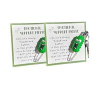 Emotional Support Pickle Pin, Fun Encouragement Pickle, With Emotional Encouragement Card, Pocket Therapist, Gift for Friends (Buy 2)