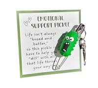 Emotional Support Pickle Pin, Fun Encouragement Pickle, With Emotional Encouragement Card, Pocket Therapist, Gift for Friends (BUY 1)