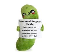 Emotional Support Pickle Plush Toy, Positive Pickle Gifts for Her Him Cute Emotional Support Gift, Sly Expression Pickle Teddy Motivational Gift for Kids - Inspirational Home Desk Decor