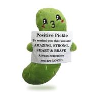 Emotional Support Pickle Plush Toy, Positive Pickle Gifts for Her Him, Cute & Soft Emotional Support Gift, Playful Expression Pickle Teddy Motivational Gift for Kids - Inspirational Home Desk Decor