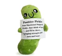 Emotional Support Pickle Plush Toy, Positive Pickle Gifts for Her Him, Cute & Soft Emotional Support Gift, Joyful Expression Pickle Teddy Motivational Gift for Kids - Inspirational Home Desk Decor
