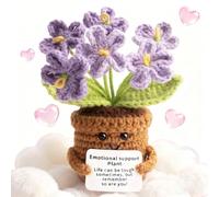 Emotional Support Plant Emotional Support Crochet Gradient Purple Crochet Flower Approx Motivational Gifts for Inspirational Motivational Toy Home Office Decoration Back to School Gifts