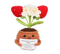 Emotional Support Plant, Positive Gift, Emotional Support Gift with Affirmation Card, Positive Strawberry Crochet, Handmade Emotional Support Plush, Positive Crochet Doll Knitted Potted Plant