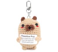 Emotional Support Plush Crochet Decoration,Positive Crochet Plush Keychain,Animals Cute Knitted Keychain,Positive Emotional Support for Her Him (dog)