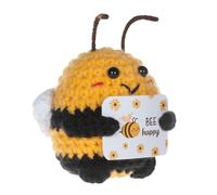 Emotional Support Positive Honeybee, Xmas Gift for Women Girls Positive Funny Handmade Cute Knitted Crochet Positive Cute Doll Funny Leaving New Year Gifts for Colleague Teacher Friend Women Menn