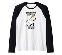 Emotional Support Potato Capybara Funny Animal Graphic Lover Raglan Baseball Tee