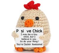 Emotional Support Potato, Emotional Support Gift, Emotional Support Potato With Encouraging Card, Crochet Animals, Knitted Toys, Pocket Hug as Birthday Gifts For Family Friends (Black Chick)