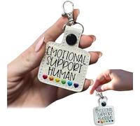 Emotional Support Rainbow Hearts Keychain, Rainbow Hearts Snap Tab Design Keychain, Leather Embroidered Key chain Keyring, Emotional Support Coworker/Human/Work Wife Keychain, Funny Gifts (B)