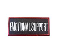 Emotional Support Red Border Patches, Hook and Loop Tactical Embroidered Patches, High Visibility Working Dog Patches for Gear Collars Leashes
