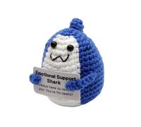 Emotional Support Shark,Funny Positive Shark Gifts Knitted Crochet Doll with Positive Card for Women Men Kids,Cute Emotional Support Gift,Good Luck Gifts for Her Him Friend Colleague Teacher Women Men