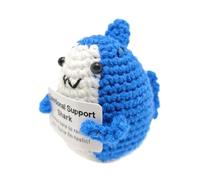 Emotional Support Shark, Positive Crochet Animals Shark, With Encouragement Card Motivational Knitted Shark Doll Toys For Kids