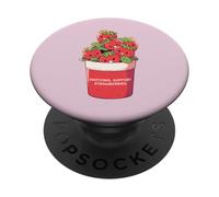 Emotional Support Strawberries Cute Kawaii Fruit Cup PopSockets Adhesive PopGrip