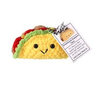 Emotional Support Taco, Crochet Emotional Support Plush, Handmade Emotional Support Plush with Positive Words, Adorable Crochet Doll Inspirational Gift Encouragement Ornament for Friends and Family