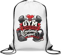 Emotional Support Through Gym Membership Gym Sack Casual Drawstring Bag White