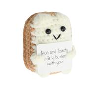 Emotional Support Toast, Good Luck Gifts for Women, 2.7 In Funny Hand Knitted Toast Doll, Positive Gifts, Motivational Gifts