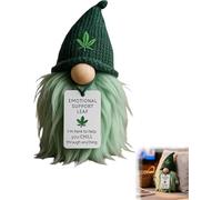 Emotional Support Weed Gnome - Your Little Cannabis Companion, Funny Cannabis Leaf Beanie Mini Gnome Figurine with Inspirational Tags, Stress Relief Figurine for Women Men & Weed Lovers (1 Pcs)
