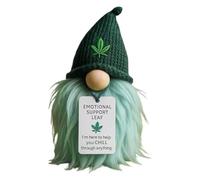Emotional Support Weed Gnome - Your Little Cannabis Companion, Funny Cannabis Leaf Beanie, Mini Gnome Figurine with Inspirational Tags, Cute Best Friend Birthday Gifts for Women Men Teen Boys Girls