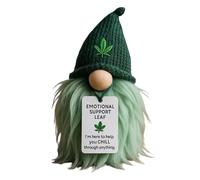 Emotional Support Weed Gnome - Your Little Canna ompanion, Mini Gnome Figurine Decor with Inspirational Card, Funny Cannabis Leaf Beanie for Women Men & Weed Lovers (1pcs)