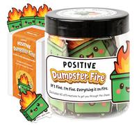 Emotional Supports Dumpster Fire Jar, 60 Affirmation Cards for Stress, Dumpster Fire Desk Accessories, Coworker Gifts for Women, Back to School Gifts for Teen, Tween Girls Trendy Stuff