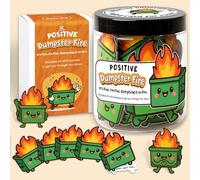 Emotional Supports Dumpster Fire Jar, 60 Positive Affirmation Cards, Dumpster Fire Desk Accessories, Relaxation Gifts, Coworker Gifts for Women, Great Gift for Boss, Teacher, Friends