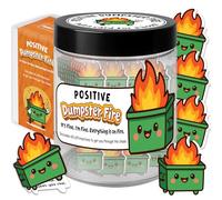 Emotional Supports Dumpster Fire Jar, 60 Positive Affirmation Cards, Dumpster Fire Desk Accessories, Relaxation Gifts, Coworker Gifts for Women, Great Gift for Boss, Teacher, Friends