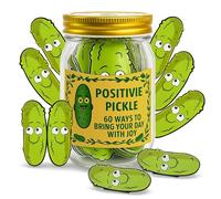 Emotional Supports Positive Pickle Jar with 60Pcs Affirmation Cards | Funny Pickle-Themed Mindfulness Office Home Decor for Stress Relief - Inspirational Self Care Gifts for Women, Teen, Pickle Lovers