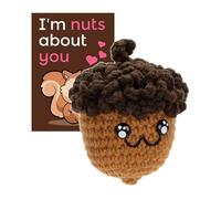 Emotional Wool Knitting Ornament - Crochet Acorn Plush Toy | Handmade Plush Decor for Desk, Home, Office, Cute Cheer Up Gift for Christmas Stocking Birthday Holiday Friendship Decoration