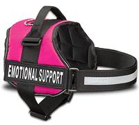 Emotionale Unterstützung Hundeweste Geschirr mit reflektierenden Trägern, baren Patches, & Top Handle,Heavy Duty Emotional Support Hundegeschirr für Arbeitshunde (Pink, Small)