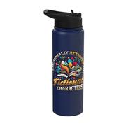 Emotionally Attached to Fictional Characters Book Reading Stainless Steel Insulated Water Bottle