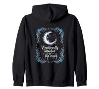 Emotionally Attached to the Moon - Spiritual Lunar Design Zip Hoodie