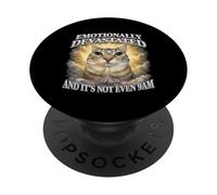 Emotionally Devastated Cat Meme 9AM Funny Design PopSockets Adhesive PopGrip