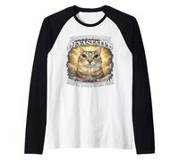 Emotionally Devastated Cat Meme 9AM Funny Design Raglan Baseball Tee