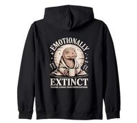 Emotionally Extinct Please Lower Your Expectations Dino Zip Hoodie