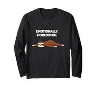 Emotionally Horizontal Cute Sloth for Burnout Mood Lovers Long Sleeve T-Shirt